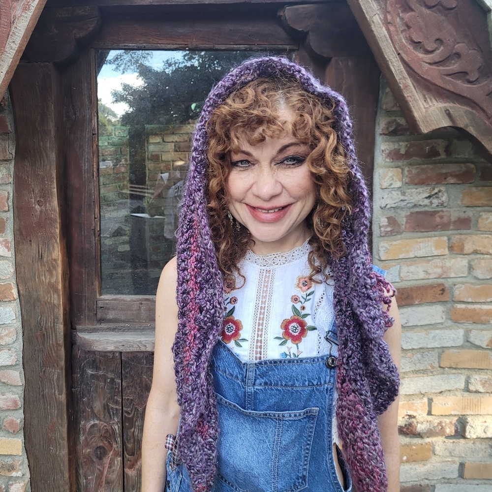 Ooak knitted hood